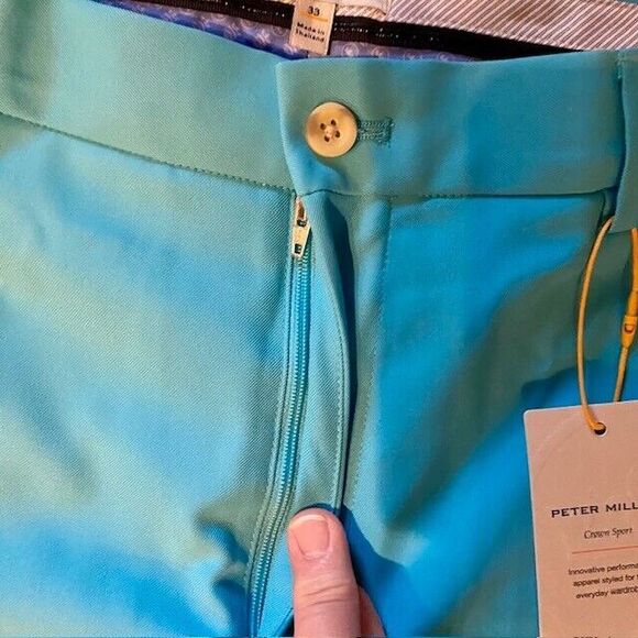 Peter Millar Size 33 Crown Sport Salem High Drape Shorts Reef Blue MSRP $100.00 - Picture 4 of 7